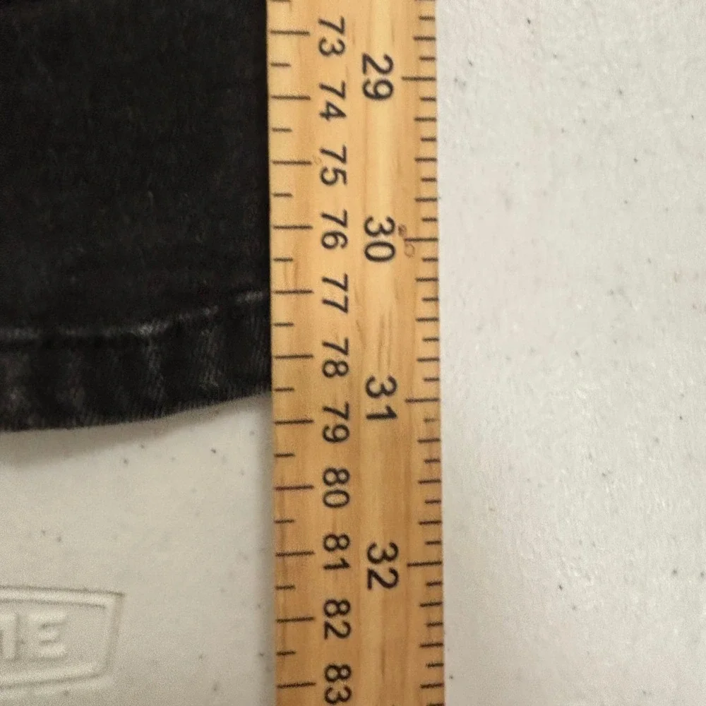Vince Camuto Mens Straight Leg Jeans Faded Black Acid Wash 34x30 Denim Pants